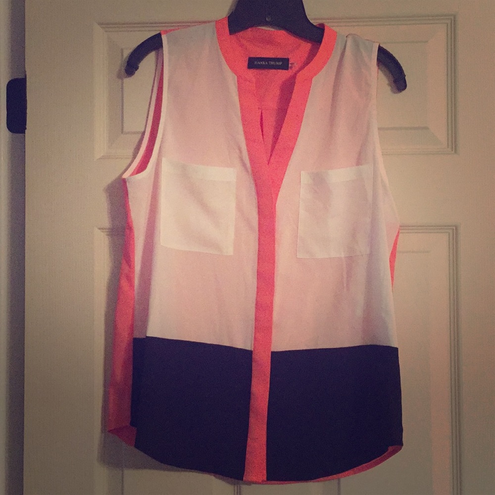 Sleeveless button down blouse